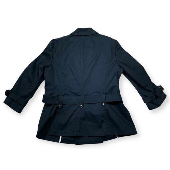Worth Double Breasted Trench Jacket Size 0 and Matching Shorts size 4 Dark Blue - Picture 2 of 13